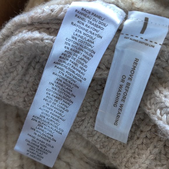 Loft Large Cardigan Wool Ann Taylor Beige Cream Soft Warm Knit Office Loungewear - Picture 6 of 8